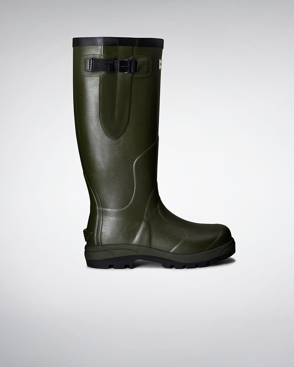 Womens Hunter Balmoral Classic - Tall Rain Boots Dark Olive - 9465-DJKPS